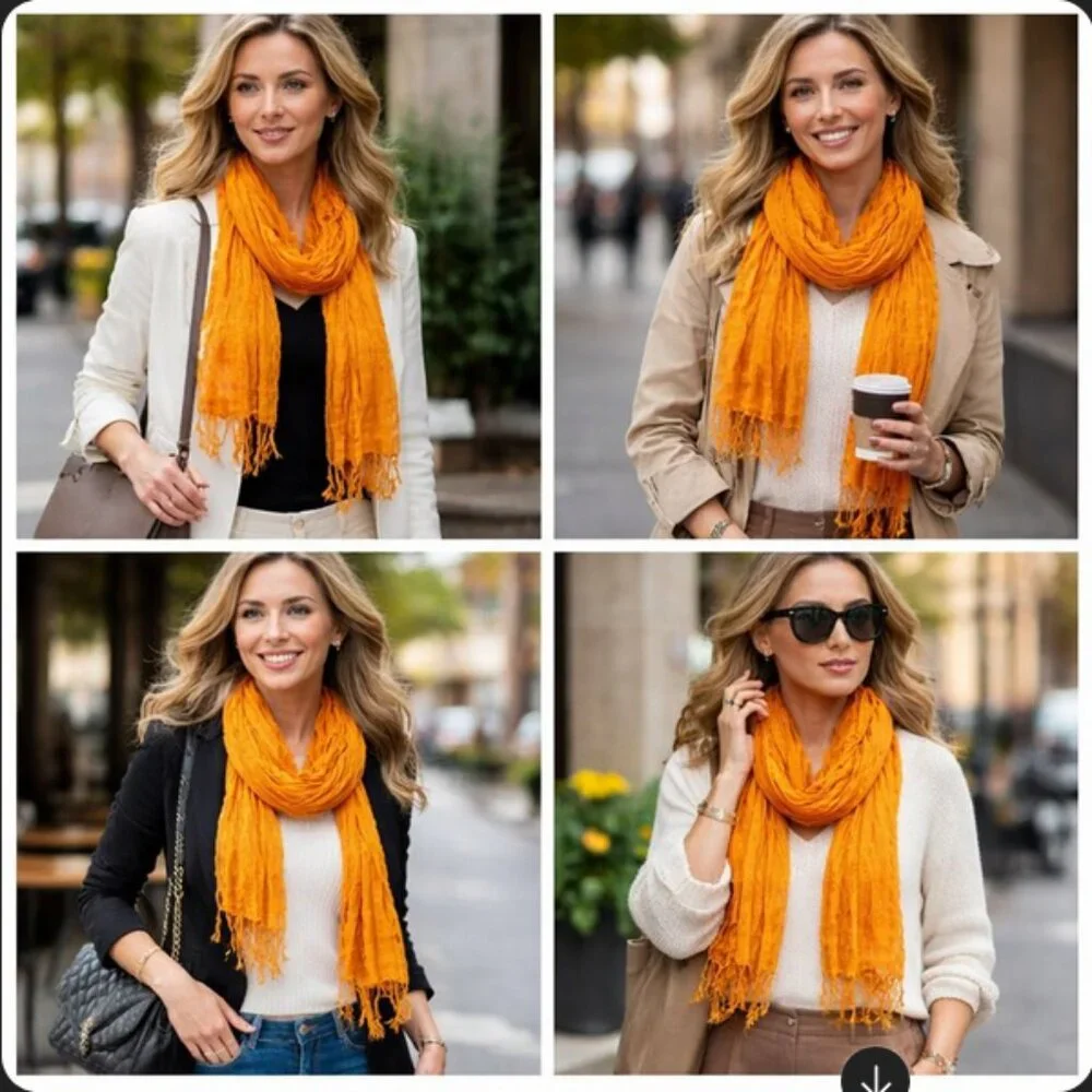 🧡  Vintage Cutwork Scarf | Timeless Artistry & Elegant Detail